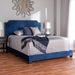 Baxton Studio Darcy Luxe and Glamour Navy Velvet Upholstered King Size Bed - BSODarcy-Navy-King