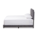 Baxton Studio Darcy Luxe and Glamour Dark Grey Velvet Upholstered King Size Bed - BSODarcy-Grey-King
