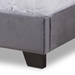 Baxton Studio Darcy Luxe and Glamour Dark Grey Velvet Upholstered Full Size Bed - BSODarcy-Grey-Full