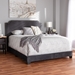 Baxton Studio Darcy Luxe and Glamour Dark Grey Velvet Upholstered Queen Size Bed - BSODarcy-Grey-Queen