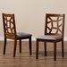Baxton Studio Abilene Mid-Century Grey Fabric Upholstered and Walnut Brown Finished Dining Chair Set - BSORH3010C-Walnut/Grey-DC