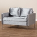 Baxton Studio Clara Modern and Contemporary Grey Velvet Fabric Upholstered 2-Seater Loveseat - BSOClara-Grey-LS