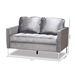 Baxton Studio Clara Modern and Contemporary Grey Velvet Fabric Upholstered 2-Seater Loveseat - BSOClara-Grey-LS