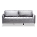 Baxton Studio Clara Modern and Contemporary Grey Velvet Fabric Upholstered 3-Seater Sofa - BSOClara-Grey-SF