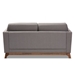 Baxton Studio Sava Mid-Century Modern Grey Fabric Upholstered Walnut Wood 2-Seater Loveseat - BSOBBT8037-Grey-LS