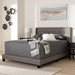 Baxton Studio Lisette Modern and Contemporary Grey Fabric Upholstered Queen Size Bed - BSOCF8031B-Grey-Queen