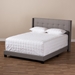 Baxton Studio Lisette Modern and Contemporary Grey Fabric Upholstered King Size Bed - BSOCF8031B-Grey-King