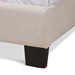 Baxton Studio Lisette Modern and Contemporary Beige Fabric Upholstered King Size Bed - BSOCF8031B-Beige-King