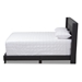 Baxton Studio Lisette Modern and Contemporary Charcoal Grey Fabric Upholstered King Size Bed - BSOCF8031B-Charcoal-King