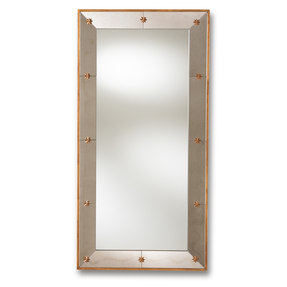 Baxton Studio Almira Modern and Contemporary Antique Gold Finished Rectangular Accent Wall Mirror