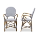 Baxton Studio Seva Classic French Indoor and Outdoor Grey and White Bamboo Style Stackable Bistro Dining Chair Set of 2 - BSOWA-4209-Grey/White-DC