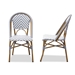 Baxton Studio Celie Classic French Indoor and Outdoor Grey and White Bamboo Style Stackable Bistro Dining Chair Set of 2 - BSOWA-4307V-Grey/White-DC