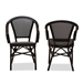 Baxton Studio Artus Classic French Indoor and Outdoor Black Bamboo Style Stackable Bistro Dining Chair Set of 2 - BSOWA-5101-Black-DC