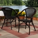 Baxton Studio Artus Classic French Indoor and Outdoor Black Bamboo Style Stackable Bistro Dining Chair Set of 2 - BSOWA-5101-Black-DC