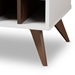 Baxton Studio Pietro Mid-Century Modern White and Brown Finished Wine Cabinet - BSOSEWC160071WI-White/Columbia