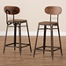 Baxton Studio Varek Vintage Rustic Industrial Style Bamboo and Rust-Finished Steel Stackable Counter Stool Set of 2 - BSOT-5846-Rust-BS