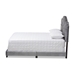 Baxton Studio Embla Modern and Contemporary Grey Velvet Fabric Upholstered Queen Size Bed - BSOEmbla-Grey-Queen
