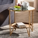 Baxton Studio Tamsin Modern and Contemporary Antique Gold Finished Metal and Mirrored Glass Accent Table with Tray Shelf - BSOHE17T115-ET