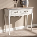 Baxton Studio Capucine Antique French Country Cottage Two Tone Natural Whitewashed Oak and White Finished Wood 2-Drawer Console Table - BSOJY17A022-White-Console