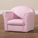 Baxton Studio Erica Modern and Contemporary Pink and White Heart Patterned Fabric Upholstered Kids Armchair - BSOLD-20832-Pink-CC