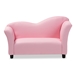 Baxton Studio Felice Modern and Contemporary Pink Faux Leather Kids 2-Seater Loveseat - BSOLD2192-Pink-LS