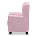 Baxton Studio Selina Modern and Contemporary Pink and White Heart Patterned Fabric Upholstered Kids Armchair - BSOLD2116-Light Pink-CC