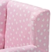 Baxton Studio Selina Modern and Contemporary Pink and White Heart Patterned Fabric Upholstered Kids Armchair - BSOLD2116-Light Pink-CC