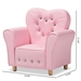 Baxton Studio Mabel Modern and Contemporary Pink Faux Leather Kids Armchair - BSOLD2185-Pink-CC