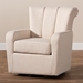 Baxton Studio Rayner Modern and Contemporary Beige Fabric Upholstered Swivel Chair - BSOTSF7715-Beige-CC