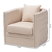 Baxton Studio Micah Modern and Contemporary Beige Fabric Upholstered Tufted Swivel Chair - BSOTSF7718-Beige-CC