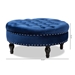Baxton Studio Palfrey Transitional Blue Velvet Fabric Upholstered Button Tufted Cocktail Ottoman - BSO531-Royal Blue-Otto
