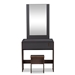 Baxton Studio Rikke Modern and Contemporary Two-Tone Gray and Walnut Finished Wood Bedroom Vanity with Stool - BSOBR3DT305-Columbia/Dark Grey
