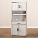 Baxton Studio Portia Modern and Contemporary 6-Shelf White-Washed Wood Kitchen Storage Cabinet - BSOMH8678-White-Kitchen Cabinet