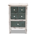 Baxton Studio Angeline Antique French Country Cottage Distressed White and Teal Finished Wood 5-Drawer Storage Cabinet - BSOHY2AB040-White-Cabinet