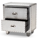 Baxton Studio Davet French Industrial Silver Metal 2-Drawer End Table - BSOJY17B170-Silver-ET