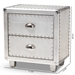 Baxton Studio Davet French Industrial Silver Metal 2-Drawer End Table - BSOJY17B170-Silver-ET