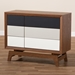 Baxton Studio Svante Mid-Century Modern Multicolor Finished Wood 6-Drawer Chest - BSOWI1704-Walnut/White/Grey-6DW-Chest