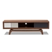 Baxton Studio Svante Mid-Century Modern Multicolor Finished Wood 3-Drawer TV Stand - BSOWI1701-Walnut/White/Grey-TV
