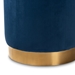 Baxton Studio Alonza Glam Navy Blue Velvet Fabric Upholstered Gold-Finished Ottoman - BSOTSF3307-Navy Blue/Gold-Otto