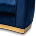 Baxton Studio Milena Glam Royal Blue Velvet Fabric Upholstered Gold-Finished Sofa - BSOTSF5504A-Dark Royal Blue/Gold-SF