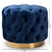 Baxton Studio Valeria Glam Royal Blue Velvet Fabric Upholstered Gold-Finished Button Tufted Ottoman - BSOTSFOT030-Dark Royal Blue/Gold-Otto