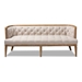 Baxton Studio Agnes French Provincial Beige Linen Fabric Upholstered and White-Washed Oak Wood Sofa - BSOTSF99113-Beige/Natural Oak-SF