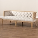 Baxton Studio Agnes French Provincial Beige Linen Fabric Upholstered and White-Washed Oak Wood Sofa - BSOTSF99113-Beige/Natural Oak-SF