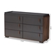 Baxton Studio Rikke Modern and Contemporary Two-Tone Gray and Walnut Finished Wood 6-Drawer Dresser - BSOBR3COD3061-Columbia/Dark Grey-Dresser