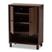 Baxton Studio Rossin Modern and Contemporary Walnut Brown Finished 2-Door Wood Entryway Shoe Storage Cabinet - BSOATSC1613-Columbia-Shoe Cabinet