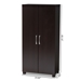 Baxton Studio Marine Modern and Contemporary Two-Tone Wenge and Black Finished 2-Door Wood Entryway Shoe Storage Cabinet - BSOSESC294-Wenge-Shoe Cabinet