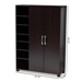 Baxton Studio Marine Modern and Contemporary Two-Tone Wenge and Black Finished 2-Door Wood Entryway Shoe Storage Cabinet with Open Shelves - BSOSESC296-Wenge-Shoe Cabinet