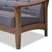 Baxton Studio Larsen Mid-Century Modern Gray Fabric Upholstered Walnut Wood Sofa - BSOSW5506-Grey/Walnut-SF