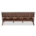 Baxton Studio Rovelyn Rustic Brown Faux Leather Upholstered Walnut Finished Wood Sofa - BSORovelyn-Dark Brown/Walnut-SF