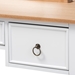 Baxton Studio Sylvie Classic and Traditional White 3-Drawer Wood Vanity Table with Mirror - BSOSR1703010-White/Natural
